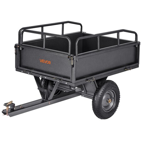 Vevor Steel Dump Cart 10 Cu. Ft 500LB for ATV/UTV Trailer Tow Behind Heavy Duty BTC002D