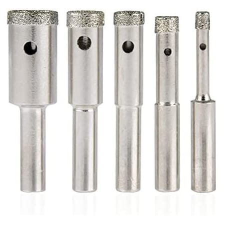 Neiko Diamond Drill Bit Set for Bottles, Pots, Marble, 5 Piece, 1/4-Inch Shank 00823A