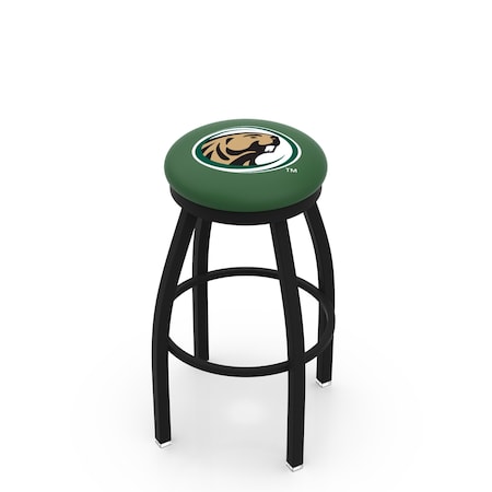 Holland Bar Stool Co 30" Blk Wrinkle Bemidji State Swivel Bar Stool, Accent Ring L8B2B30BmijSt