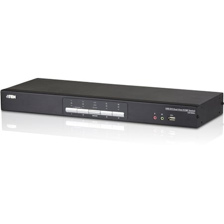 Aten 4port Dual Video Dual Link DVI KVMP Switch with Audio Support, Cables Included CS1644A
