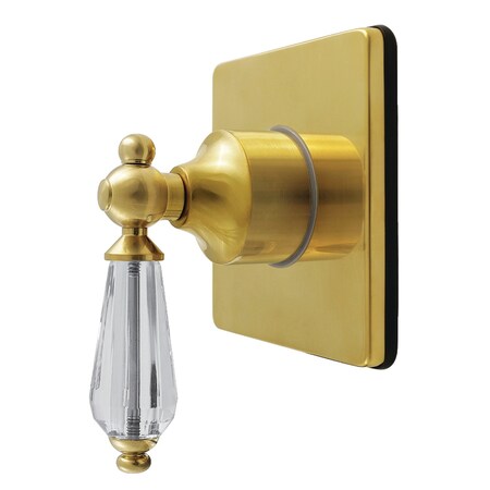 Kingston Brass Single-Handle Six-Way Diverter Valve with Square Trim Kit, Brushed Brass KS4047WLL