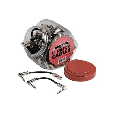 Strukture 6-in Woven Right Angle Cables, in 48pc. Fishbowl Display: Black S6P48