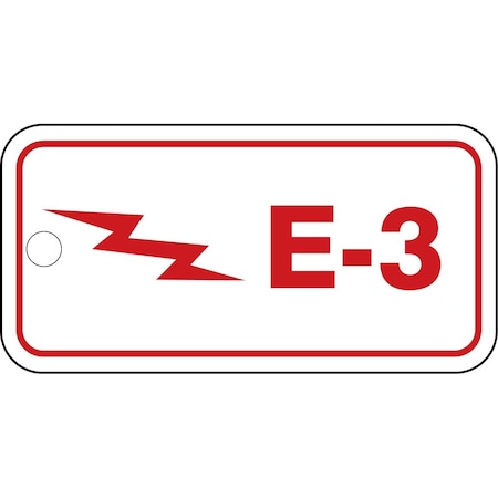 Accuform Energy Source ID Tag, E-3, 1.5inx3in, Plastic, 5PK TDF303VPM
