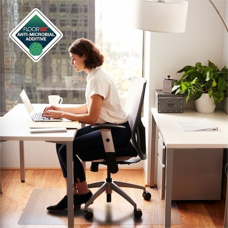 Floortex Chair Mat 48"x60", Rectangular Shape, Clear, for Hard Floor FRAB1215020EV