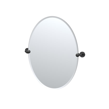 Gatco Sky 26.5" Frameless Oval Mirror, Matte Black 5559MX