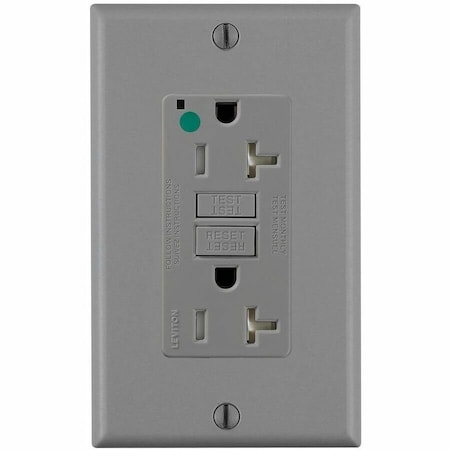 Leviton Self-Test GFCI Receptacle, Hospital Grade, 20 Amp, 125 Volt, 5-20R NEMA GFTR2-HGG