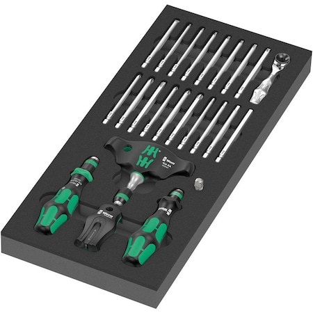 Wera 9752 Foam insert Kraftform Kompakt with ratchet functionality set 1, 24 pieces 5150152001
