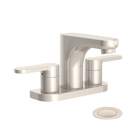 Symmons Identity 4 in. Centerset Two-Handle Bathroom Faucet with Push Pop Drain (1.0 GPM) SLC6712STNPP