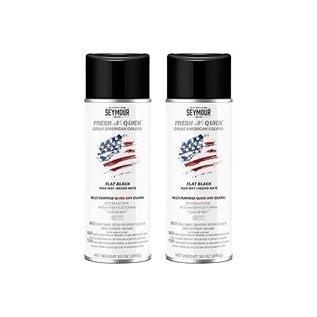 Seymour Midwest Fresh-N-Quick Multi-Purpose Spray Paint, Flat Black net 10 oz., 2PK 1110-2