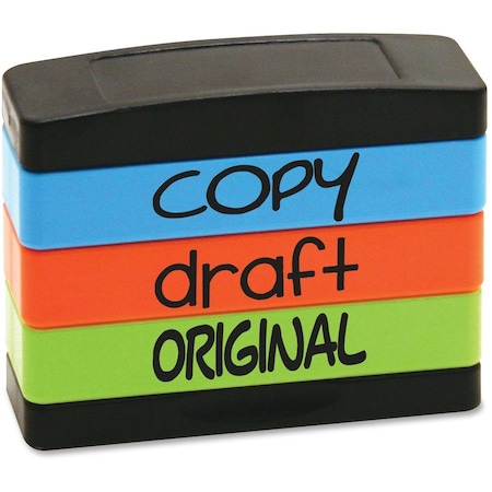 Stackstamp Stamp, Copy-Draft-Original, Assorted 8801