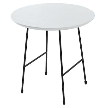 Leisuremod Round 19.7 in W, 19.3 in L, MDF/Stainless Steel, White RSBL-19W