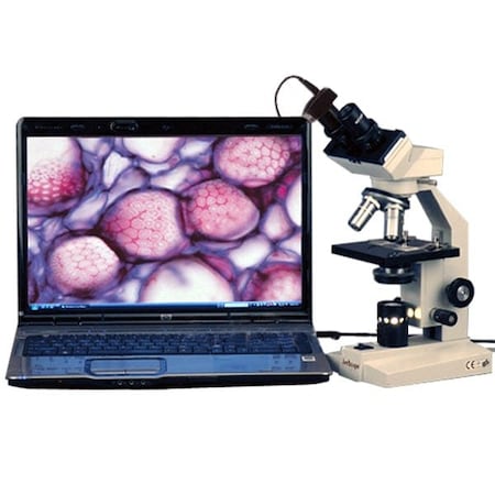 Amscope B100 Biological Binocular Compound Microscope 40X-2000X w/LED and 5MP USB Digital Camera B100B-5M