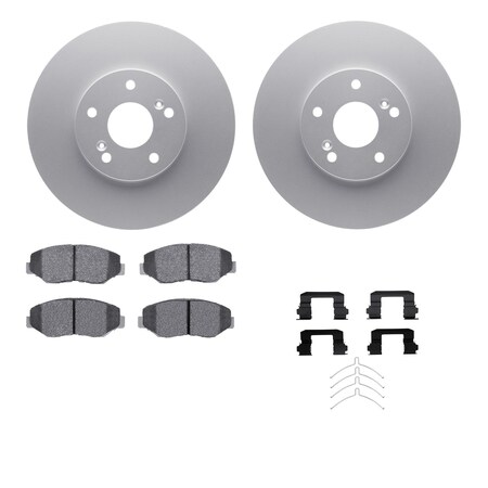 Dynamic Friction Co DFC GEOSPEC Coated Rotors with 5000 Brake Pads - Ceramic and Hardware 4512-59156