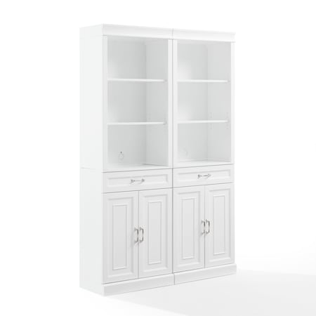 Crosley Stanton 2-Piece Storage Bookcase Set KF33038WH