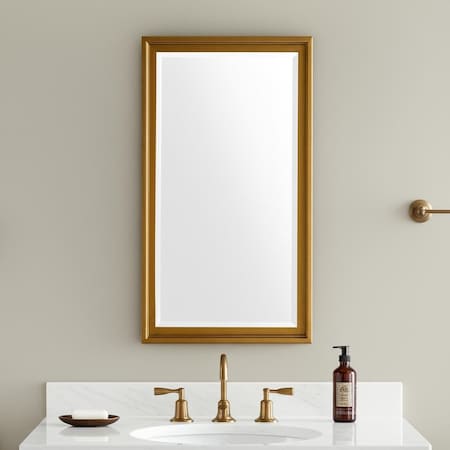 Homeroots 53" Gold Bathroom Vanity Mirror 607214