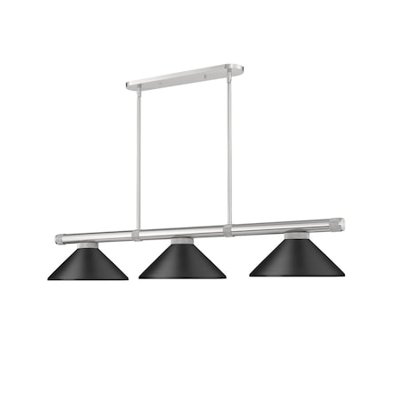 Z-Lite Vanguard Brushed Nickel 3 Light Billiard 3050-3BN-MMB