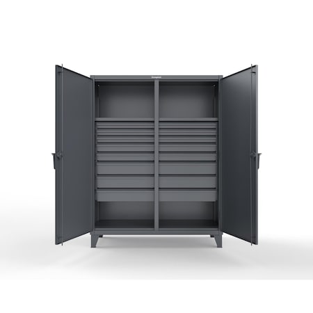Strong Hold 12 GA Industrial Double Shift Cabinet - 16 Drawers 56-DS-242-16DB