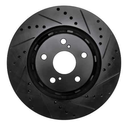Dynamic Friction Co DFC Brake Rotor - Drilled and Slotted - Black 633-76085R