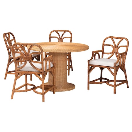 Bali & Pari Wade Natural Rattan Dining Set 264-14154-14384-ZORO