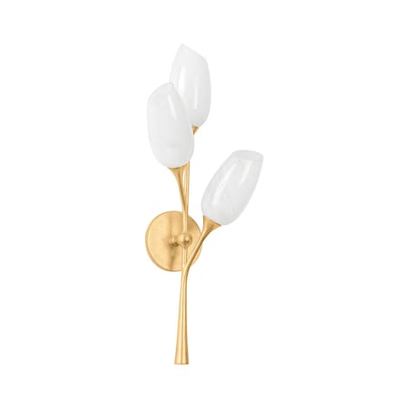 Troy Lighting Aldean 3 Light Wall Sconce 8.25 In. Vintage Gold Leaf B2125-VGL