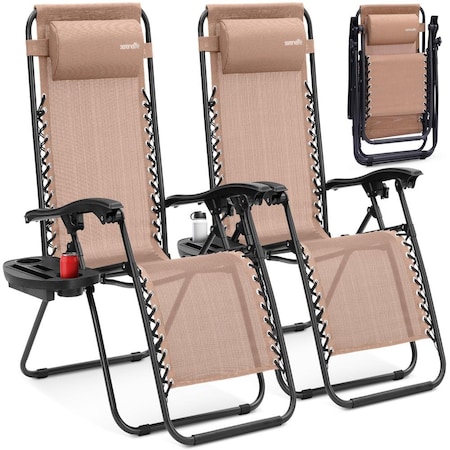Serenelife Zero Gravity Chairs Set of 2 SLZGHCRM56