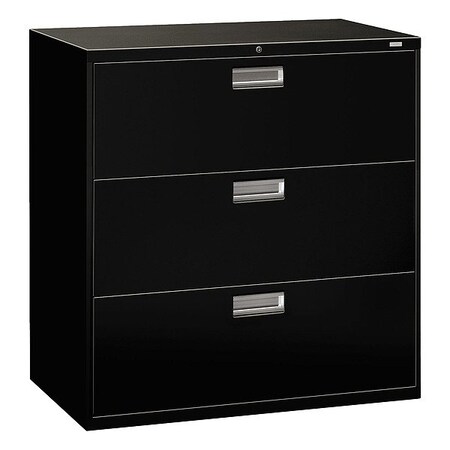 Hon 42" W 3 Drawer File Cabinet, Black, A4/Legal/Letter H693.L.P