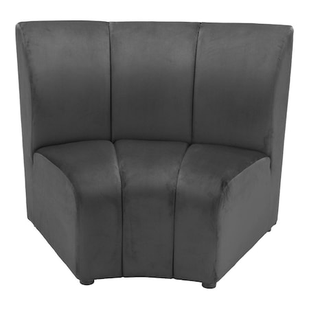 Homeroots 42" Black Velvet Modular Sofa 573987