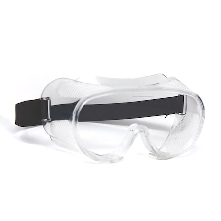 Optimax Anti-Fog Lens Clear Blue Color Direct Vent Goggles, Adjustable Strap, PVC Frame, PC Lenses, 12PK 151AF