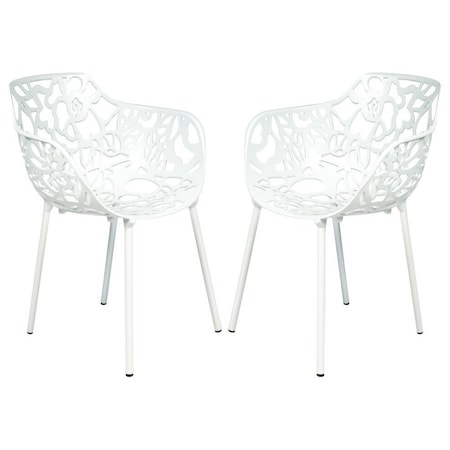 Leisuremod Modern Devon Aluminum Armchair, White, 2PK DCA23W2