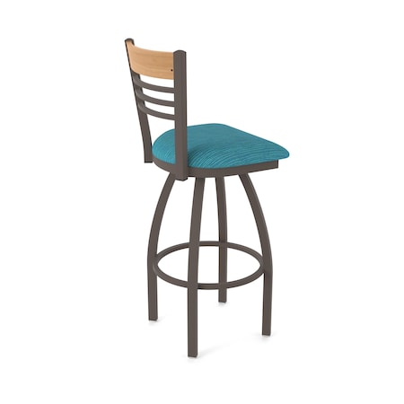 Holland Bar Stool Co Eleanor 25in Swivel Counter Stool with Bronze Finish, Medium Back and Graph Tidal Seat 880
