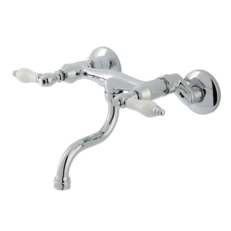 Kingston Brass Double-Handle Wall Mount Bathroom Faucet, Polished Chrome KS2111PL