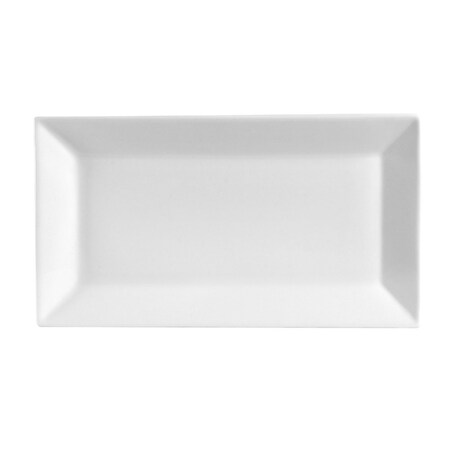 Cac Foodservice CAC China Kingsquare Porcelain Rectangular Platter, 10 in x 3-1/2 in, Super White, Box of 36, 36PK KSE-40