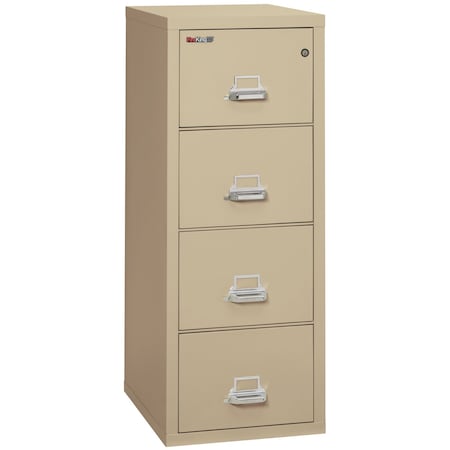 Fireking 12-3/16" W 4 Drawer Fire-Resistant Vertical File Cabinet, Parchment, Letter 4-1825-CPA