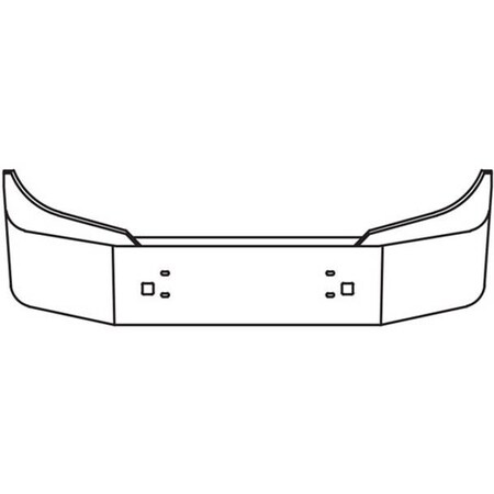 Replacement For Sterling At9513 Year 2002 12In Chrome Steel 3 Piece Wrap Around Bumper W/ Tow Holes