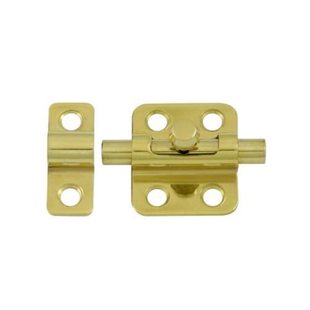 Dendesigns 2 in. Barrel Bolt, Bright Brass - Solid Brass DE831467