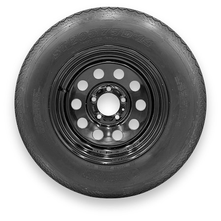 Rubbermaster - Steel Master F78-14 (ST205/75D14) 6 Ply 5 On 4.5 Bolt, Black Wheel Assemblies 599470BLK