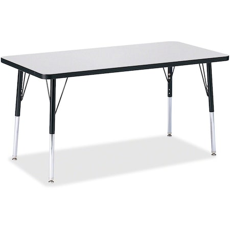 Jonti-Craft Berries Rectangle Activity Table, 24 in. x 48 in., A-height, Freckled Gray/Black/Black 6403JCA180