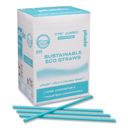 Phade Marine Biodegradable Straws, 7.75in., Ocean Blue, 6000PK 511204
