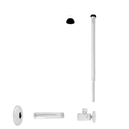 Westbrass Supply Kit, 1/2" IPS x 3/8" OD x 12" Corrugated in powder coating White D103K12-50