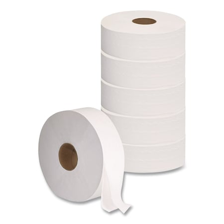 Gen JRT Jumbo Bath Tissue, Septic Safe, 2-Ply, 3.3" x 1,375 ft, White, PK6 GEN1513