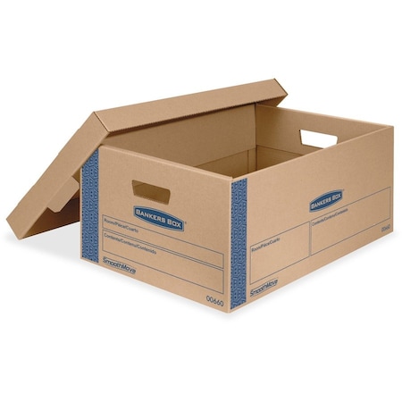 Smoothmove 24 in x 15 in x 10 in Moving Box, Kraft, Blue Printing, Kraft Corrugated Board, Double Wall, 32 ECT 0066001