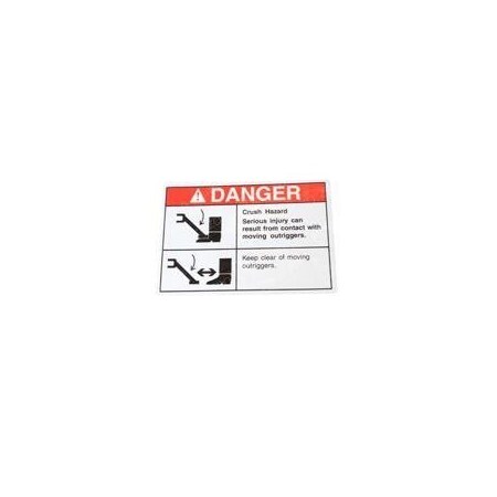 Genie REPLACEMENT DECAL-FOOT CRUSH-OUTRIGGERS 114366