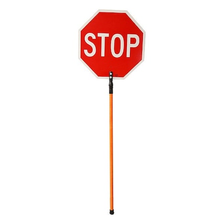 Traffix Devices/Vizcon Paddle Sign, 24 in H, 24 in W, Aluminum 18024-SS-HI6T