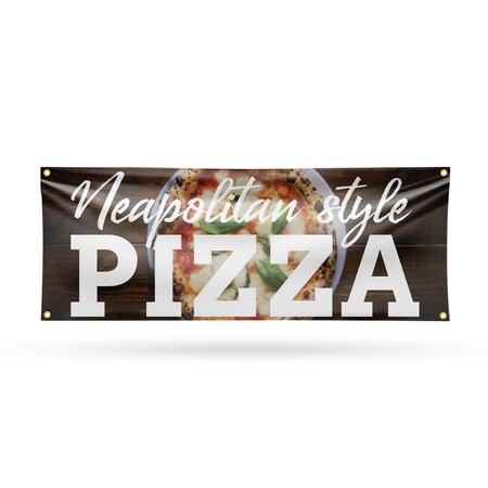 Signmission Neapolitan Pizza, 18 Inch x 48 Inch, Vinyl Banner B-30749