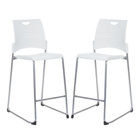 Office Star Products DC Series Tall Stacking Chair, White DC8309C2-11