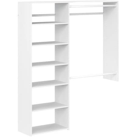 Easy Track 3ft-5ft W DeluxePlus Shelving Closet Kit, White PH77-WH