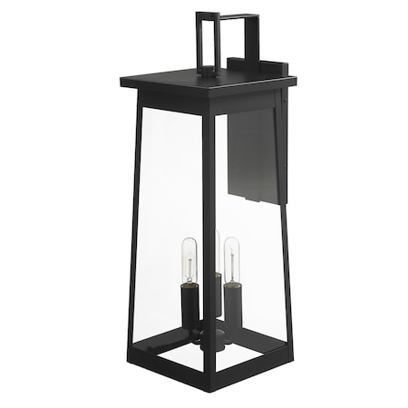 Homeroots Alden 3-Light Matte Black Wall Light 398458