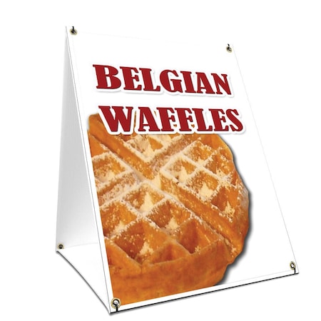 Signmission Belgian Waffles, 24 Inch x 18 Inch A-frame Yard Sign, Plastic Sign SBC-1824-Belgian Waffles