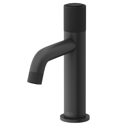 Vigo Apollo Button Operated Single-Hole Bathroom Faucet in Matte Black VG01048MB