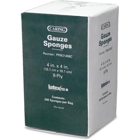 Medline Medline MIIPRM21408C Caring Woven Gauze Sponges, 4 x 4, NonSterile, 8-ply, 200 Sponges/Pack PRM21408C